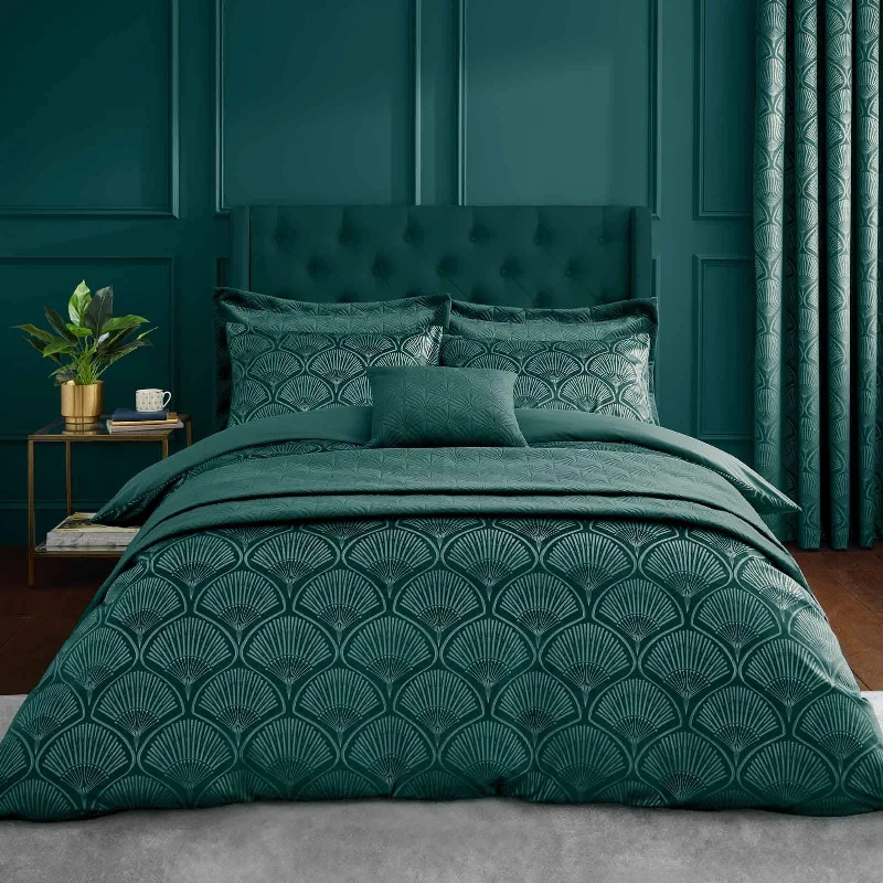 Art Deco Pearl Duvet Cover Set Teal