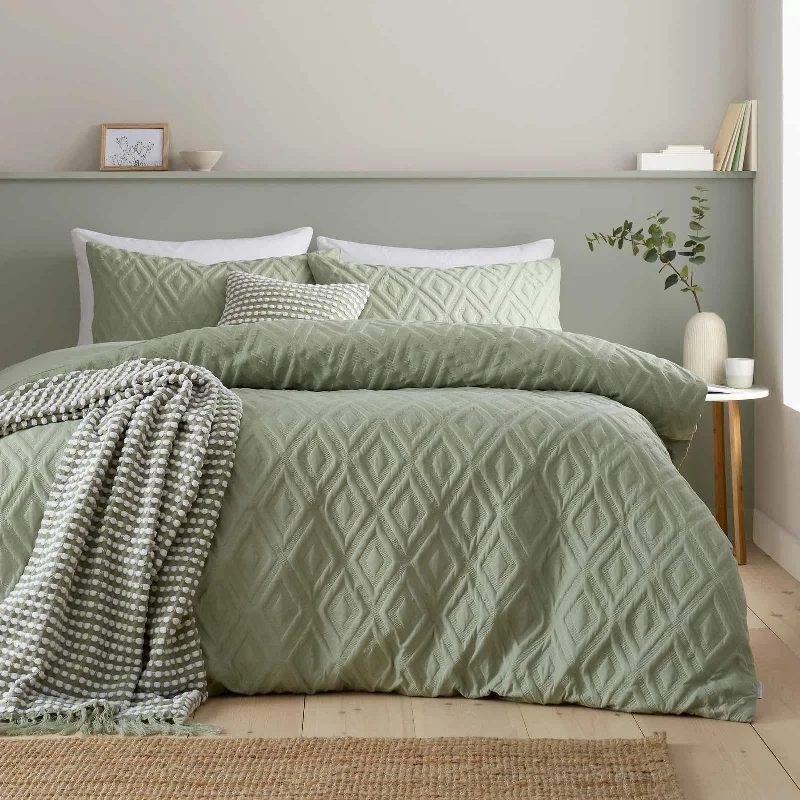 Jacob Geo Duvet Cover Set Sage