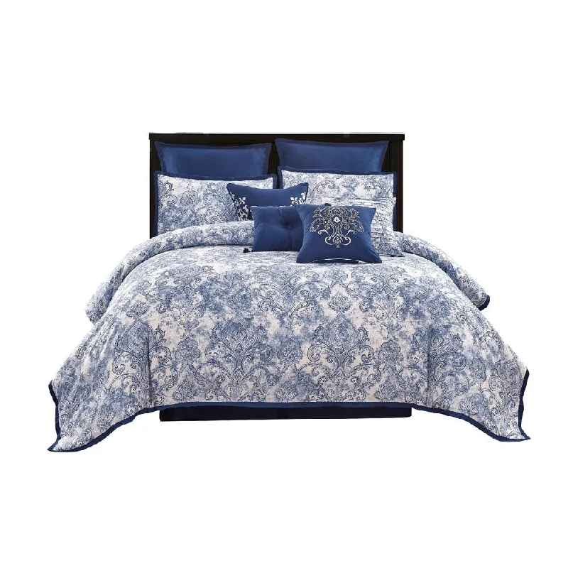 Celeste Printed Comforter Set in Blue