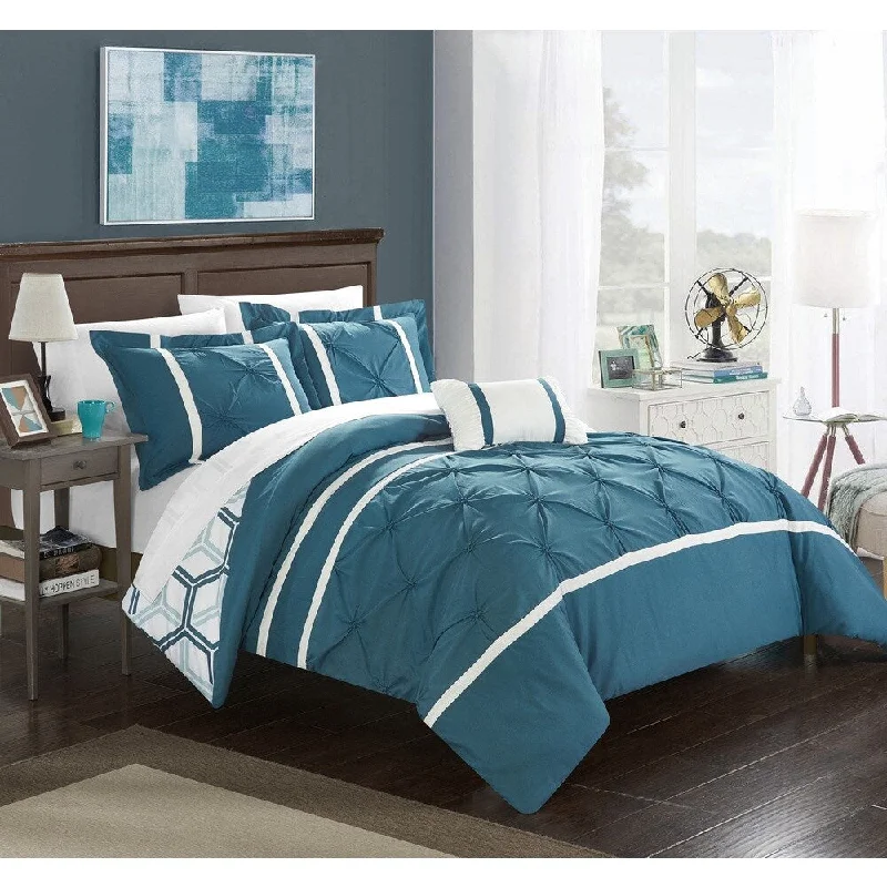 Chic Home 4-Piece Avee Blue Comforter Set