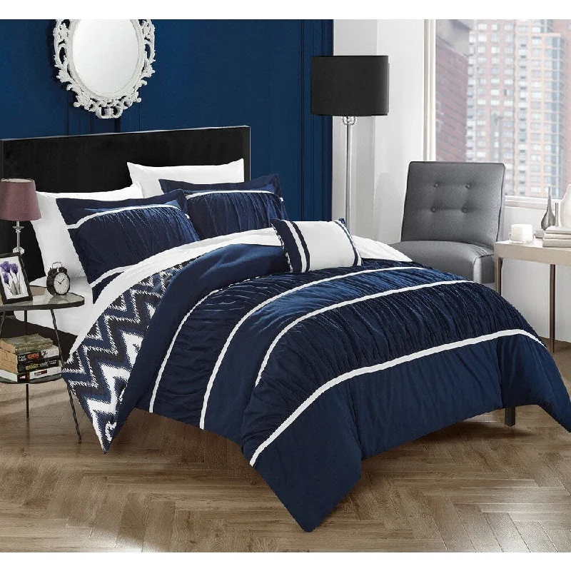 Chic Home 4-Piece Brooks Navy Comforter Set