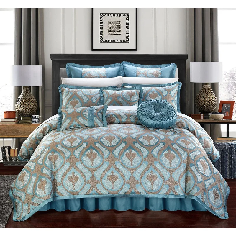 Chic Home Felicci 9-Piece Pleated Flange Comforter Set