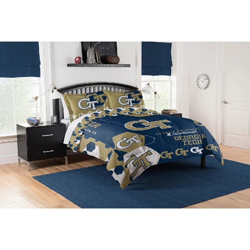 COL 849 Georgia Tech Hexagon Take F/Q Comforter Set