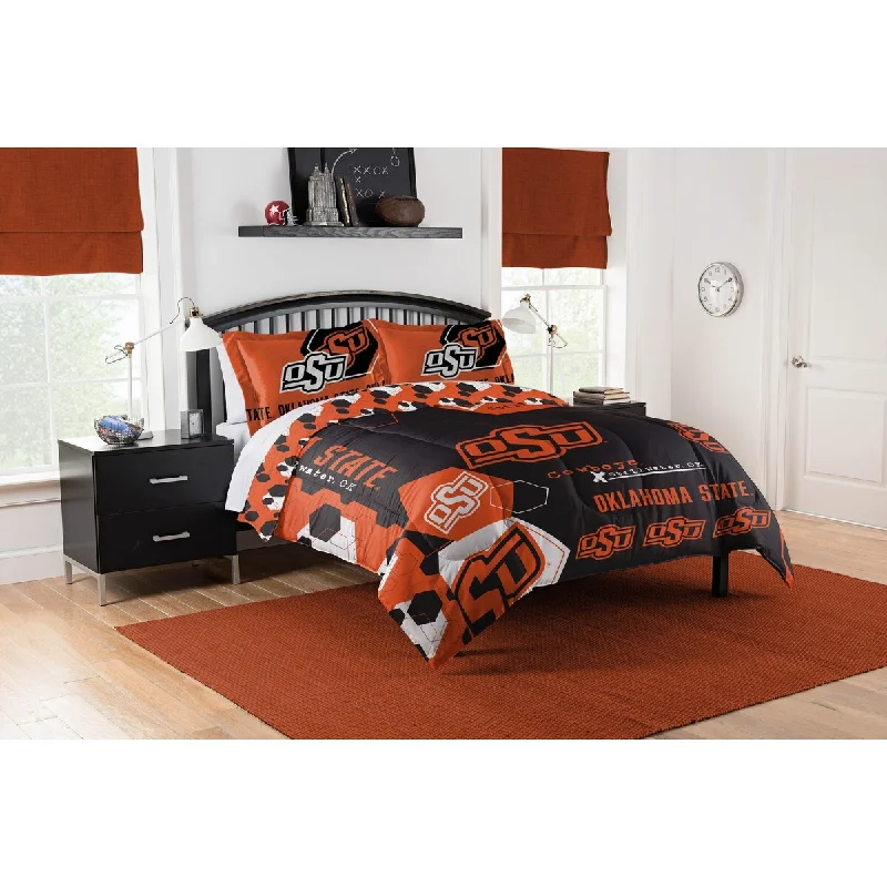 COL 849 Oklahoma State Hexagon Take F/Q Comforter Set