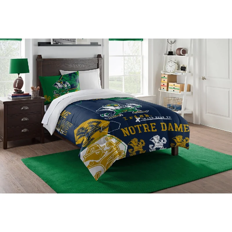 COL 862 Notre Dame Hexagon Twin Comforter Set