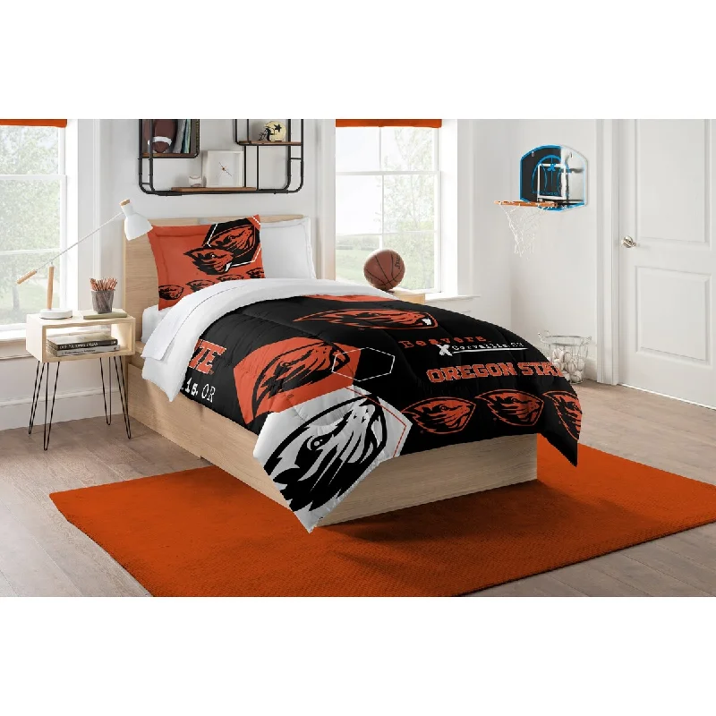 COL 862 Oregon State Hexagon Twin Comforter Set