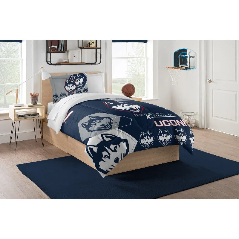 COL 862 UConn Hexagon Twin Comforter Set