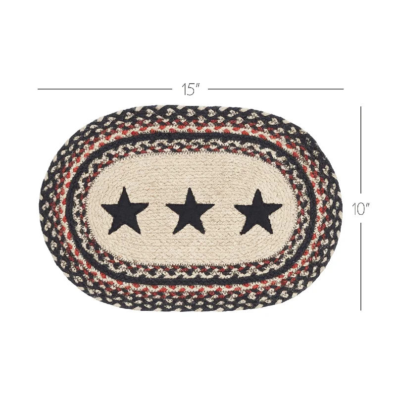 Colonial Star Jute Oval Placemat 10x15