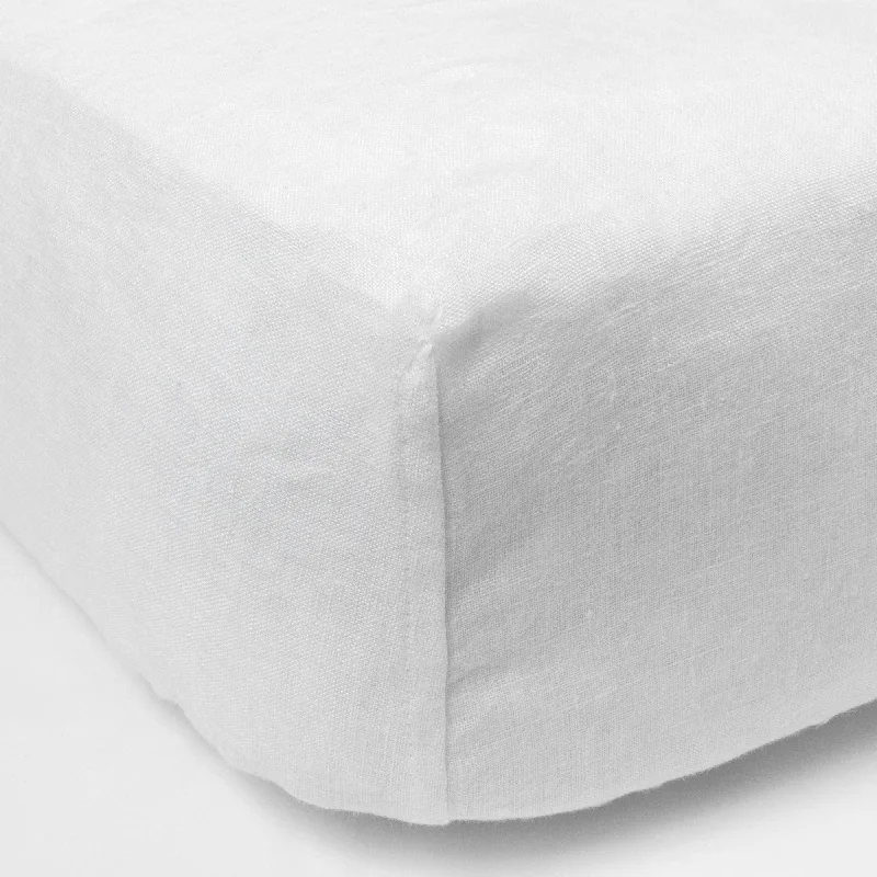 Cottage Home White Linen Box Spring Cover