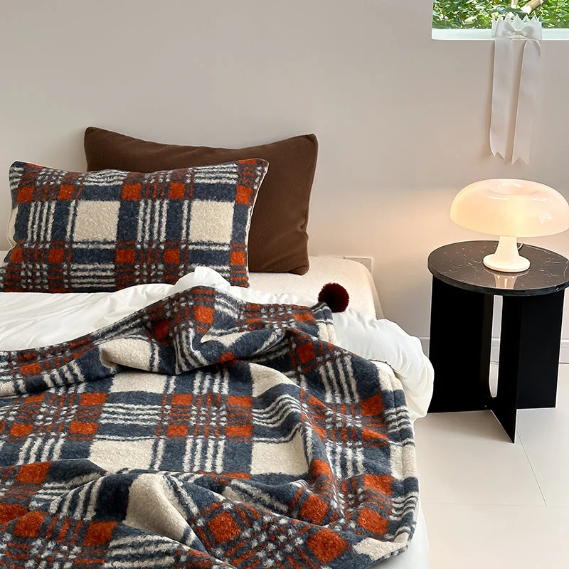 Rayon from bamboo blankets for a silky and breathable feelCozy Plaid Wool Throw Blanket / Brown Rayon from bamboo blankets for a silky and breathable feelCozy Plaid Wool Throw Blanket / Brown