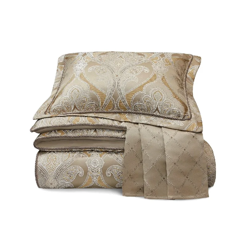 Croscill Alexander Queen Comforter 4-piece Set 92"x96", Tan