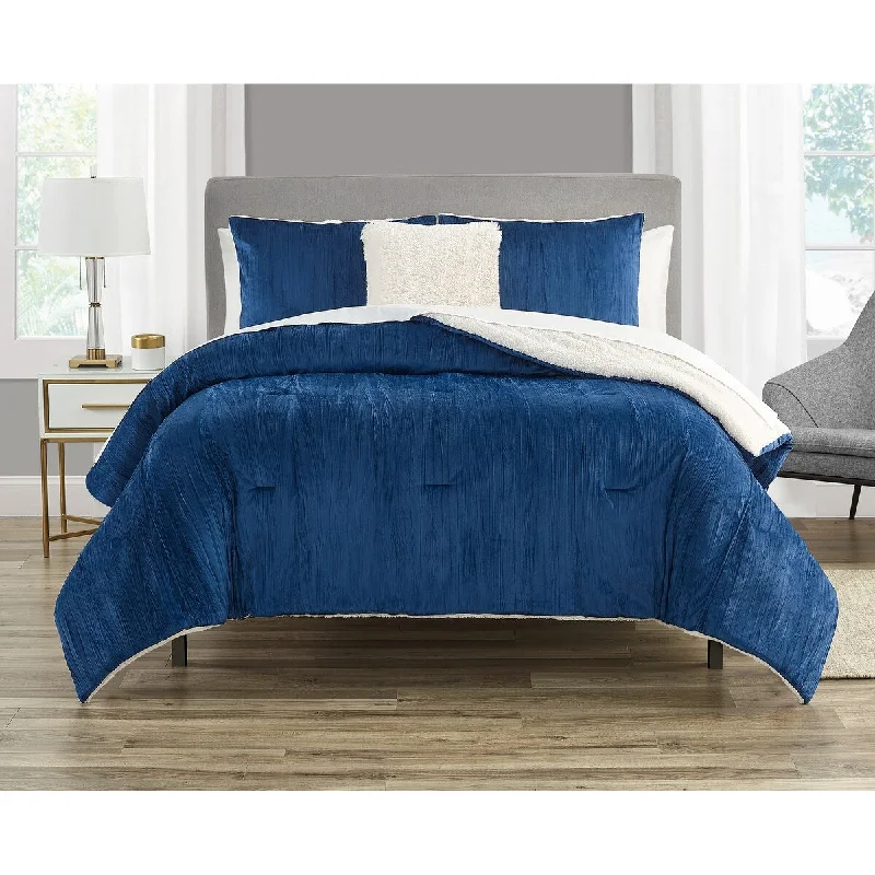 Crushed Velour Comforter set with decor Pillow