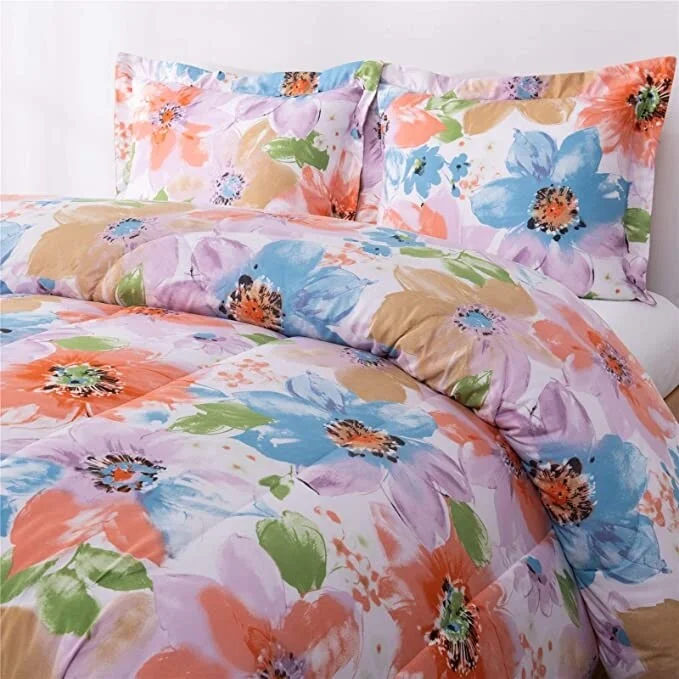 DCP Bedding Comforter Set,Blue with Luxury Printing