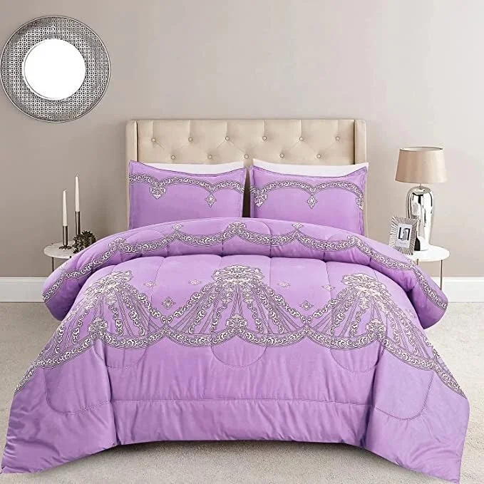 DCP Bedding Comforter Set,Pink with Luxury Printing