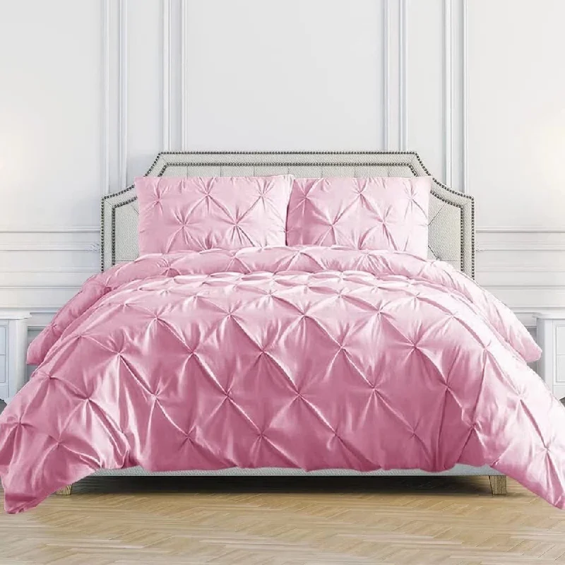 DCP Queen Size Microfiber Comforter Set Modern Simple Style All Season,Pink