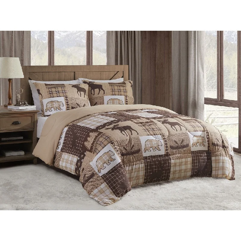 DESIGN STUDIO Canyon Trail Brown Microfiber Comforter Set