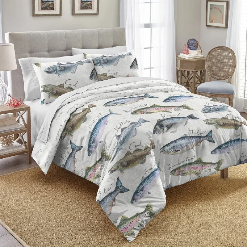 Destinations Gone Fishing Cotton 3-piece Comforter Set - Multi