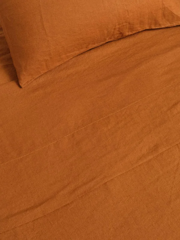 100% Linen Duvet Cover in Tobacco