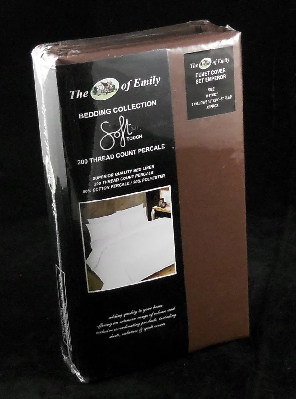 Emperor Duvet Cover Set Brown Polycotton 200 Thread Count