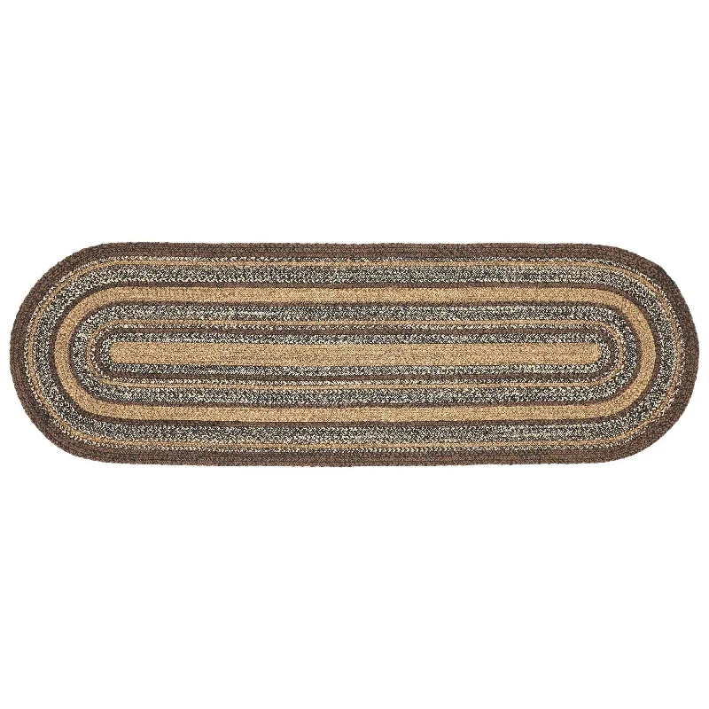 Espresso Jute Rug/Runner Oval w/ Pad 22x72