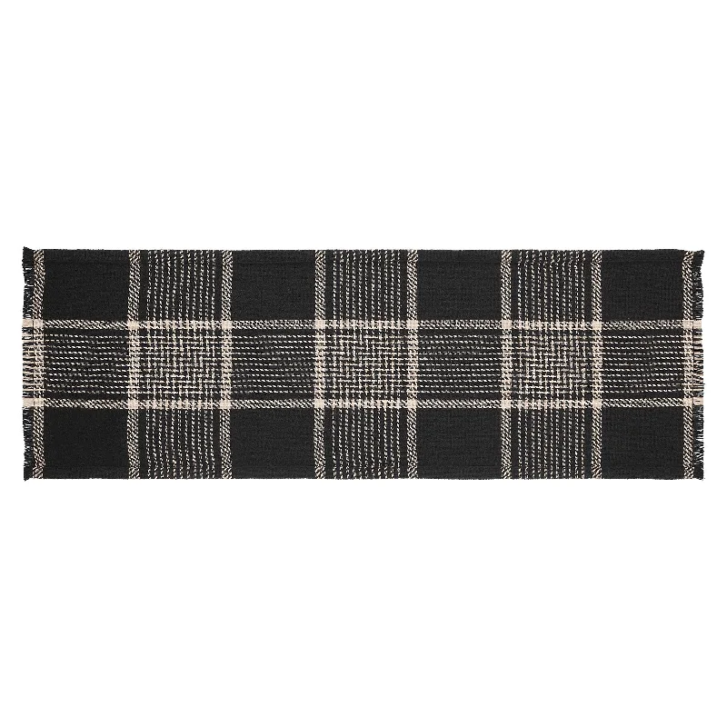 Eston Black Tan Plaid Runner 12x36