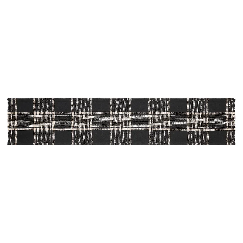 Eston Black Tan Plaid Runner 12x60