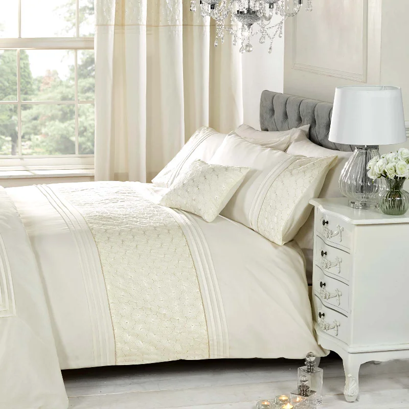 Everdean Duvet Cover Set Cream