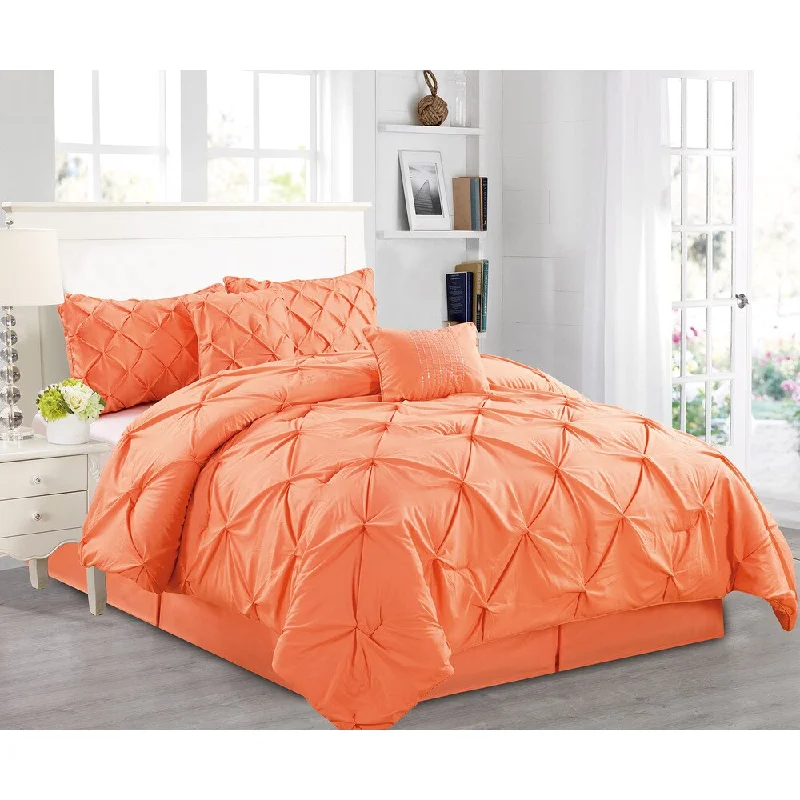 Fashion Street Arrora Pintuck 6-piece Comforter Set