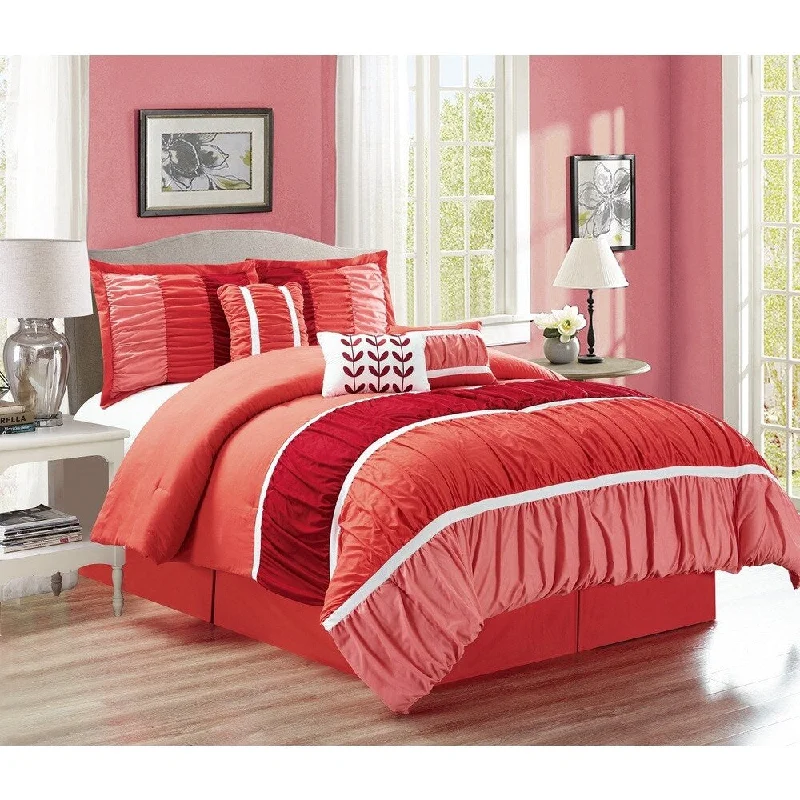 Fashion Street Lisa Ruffled 7-piece Comforter Set