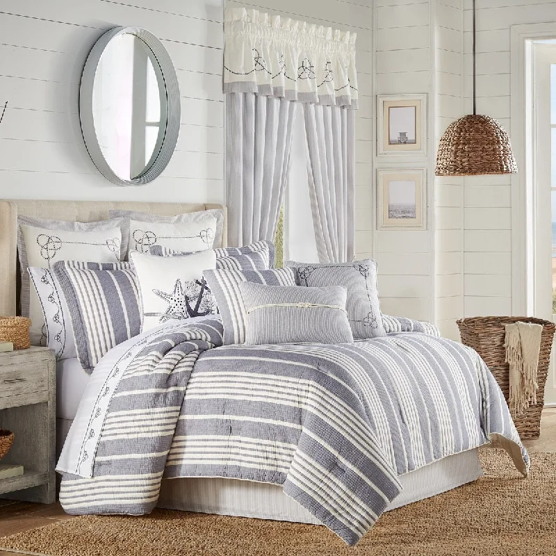 Five Queens Court Shore Coastal 4 Piece Comforter Set