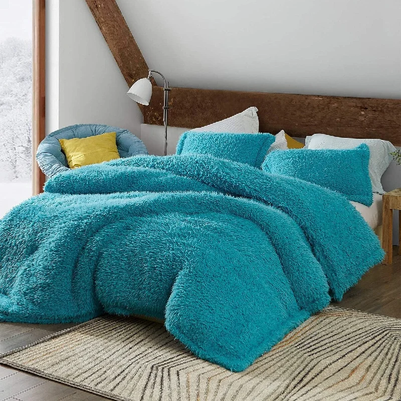 Fluffy Clouds - Coma Inducer® Oversized Comforter Set - Aqua