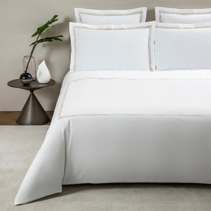 Frette | Hotel Classic Duvet Queen White&Khaki