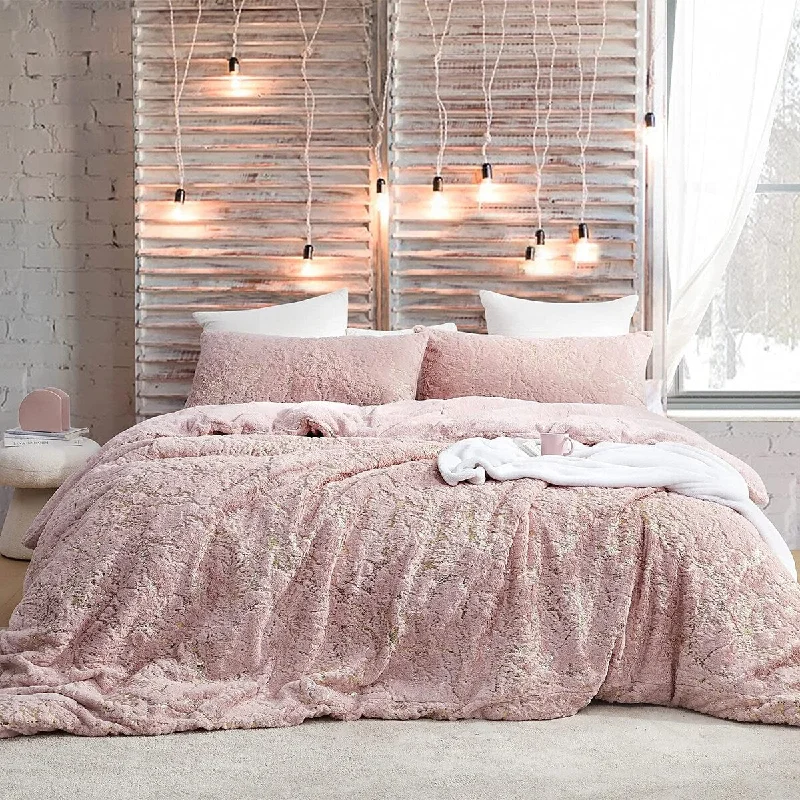 Golden Egg - Coma Inducer® Oversized Comforter Set - Peachy Pink (with Gold Foil)