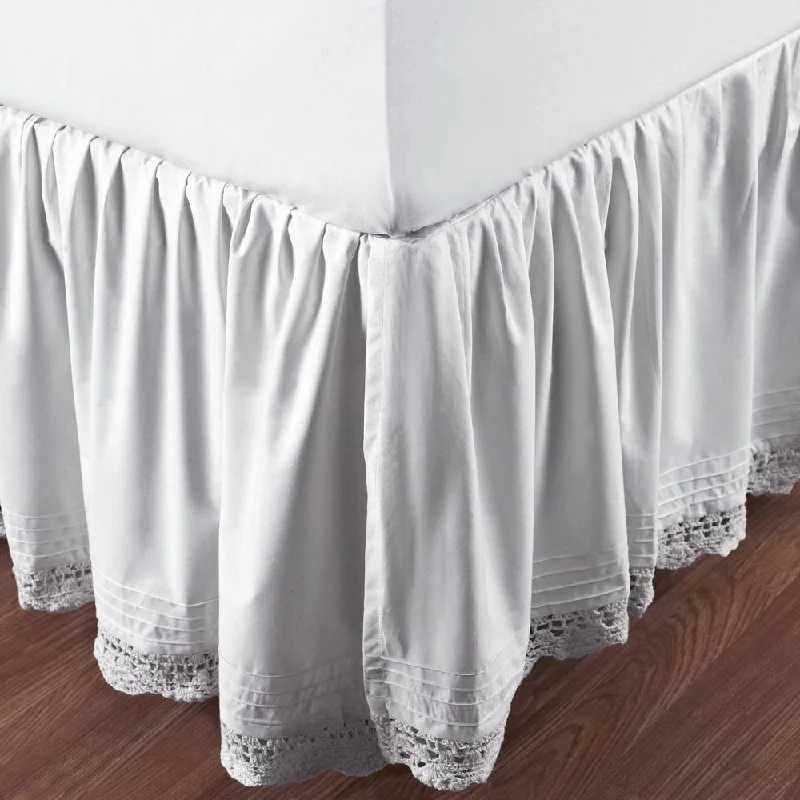 Gracewood Hollow Garcia Ruffled Bella Crochet 18-inch Bedskirt