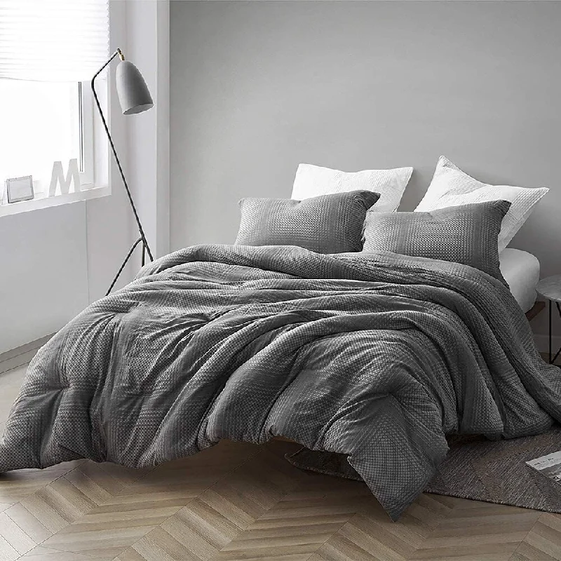 Gray Depths - Oversized Comforter - 100% Yarn Dyed Cotton Bedding