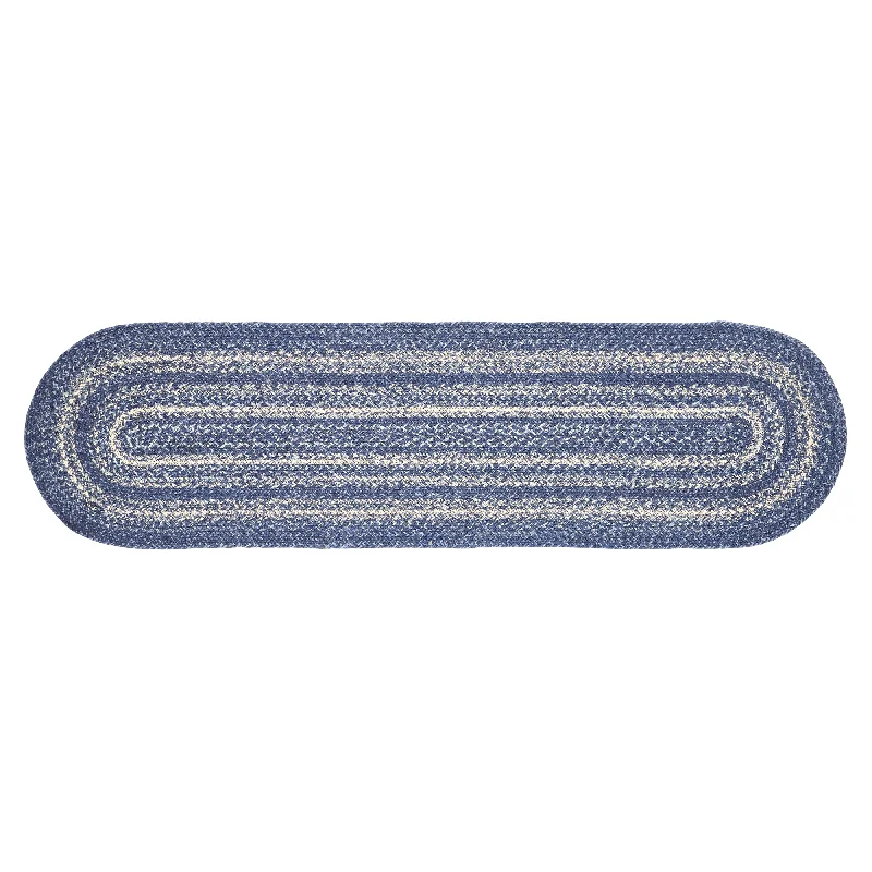 Great Falls Blue Jute Oval Runner 13x48