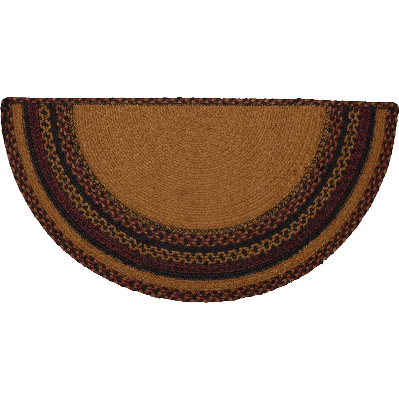 Heritage Farms Star and Pip Jute Rug Half Circle w/ Pad 16.5x33