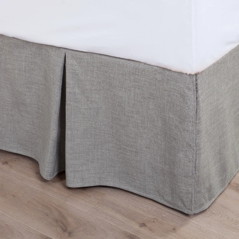 HiEnd Accents Carmen Solid Taupe Linen Bed Skirt