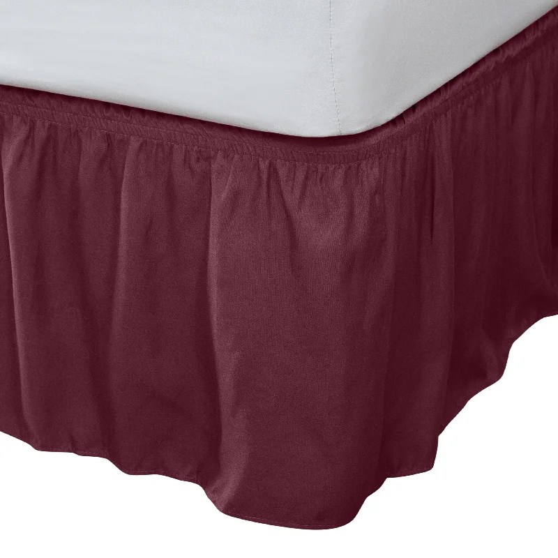 Home Details Wrap Around Bed Ruffle Queen/King in Burgundy