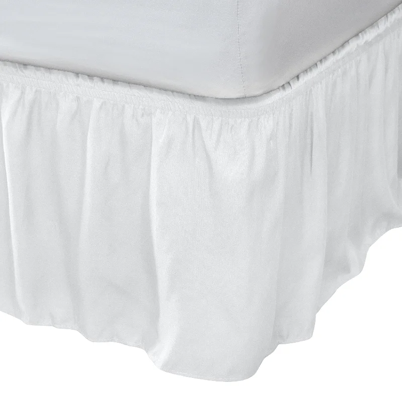 Home Details Wrap Around Bed Ruffle Queen/King in White