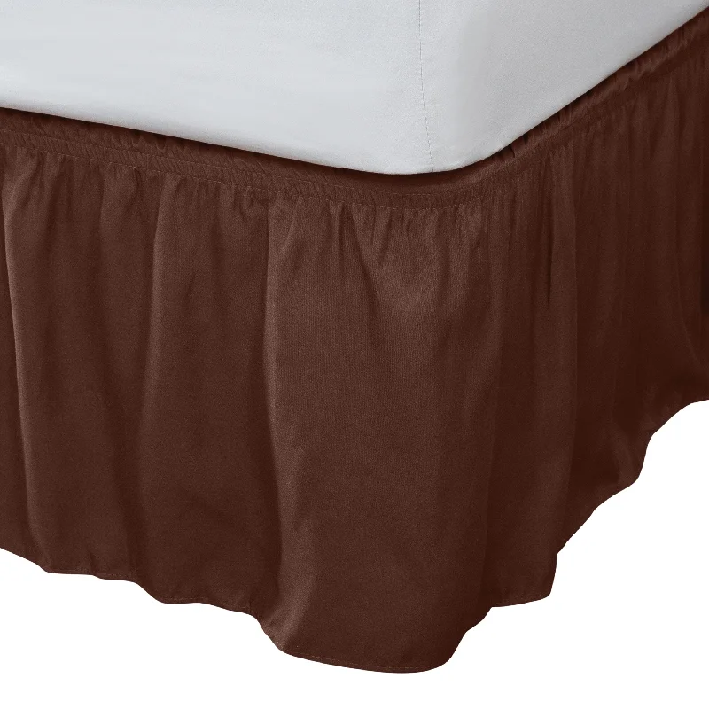 Home Details Wrap Around Bed Ruffle Twin/Full in Chocolate