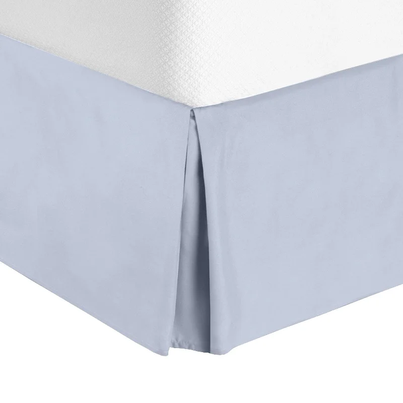 King 14" Drop Solid Luxury Pleated Bed Skirt in Iced Blue