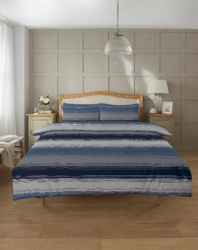 Lewis's Hudson Stripe Duvet Set - Blue