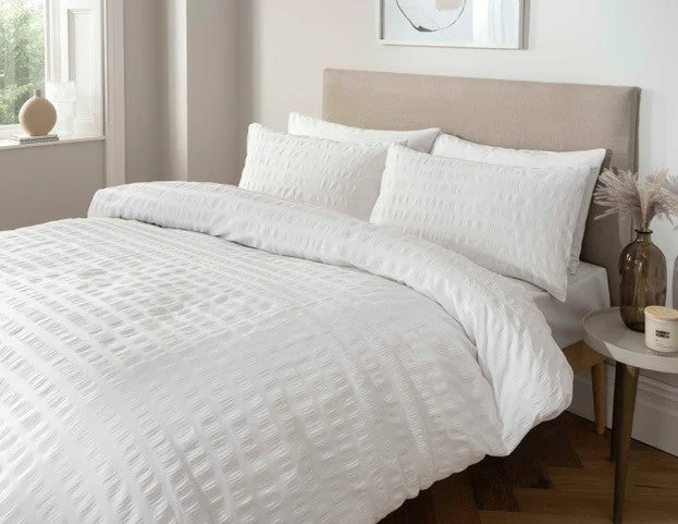 Lewis's Seersucker Duvet Set - White