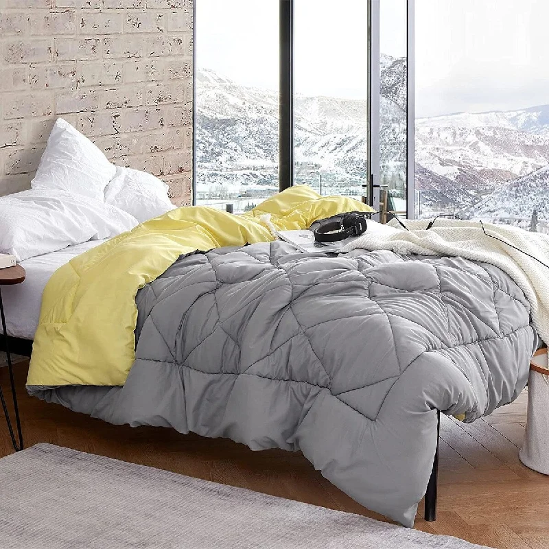 Limelight Yellow/Ultimate Gray Reversible Full Comforter - Oversized Full XL Bedding