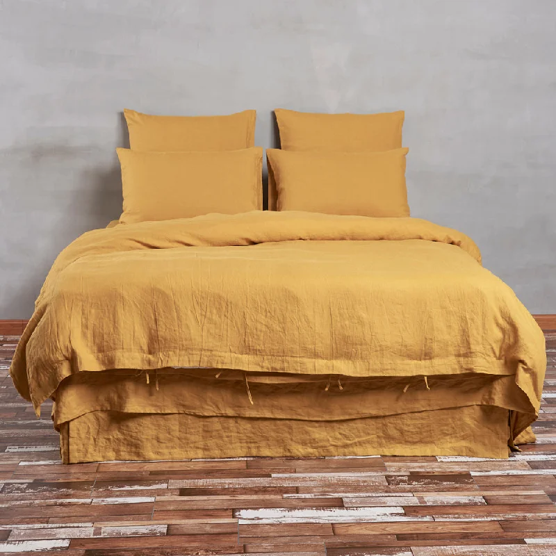 Linen Duvet Cover Mustard