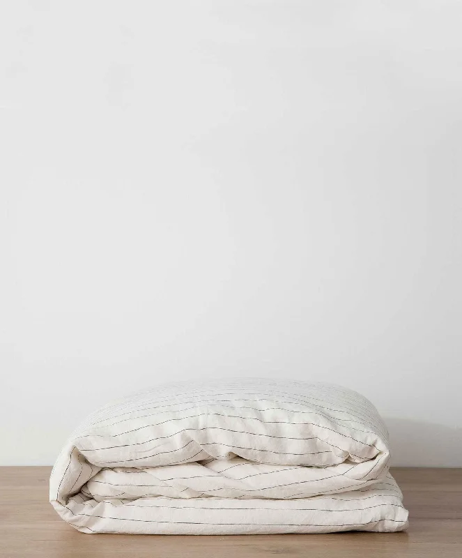 Linen Duvet Cover - Pencil Stripe