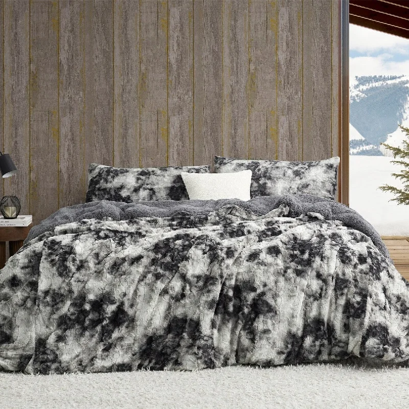 Midnight Snowfall - Coma Inducer® Oversized Comforter Set - Black and White