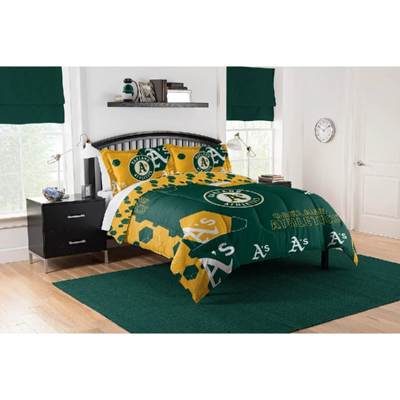 MLB 849 Athletics Hexagon F/Q Comforter Set