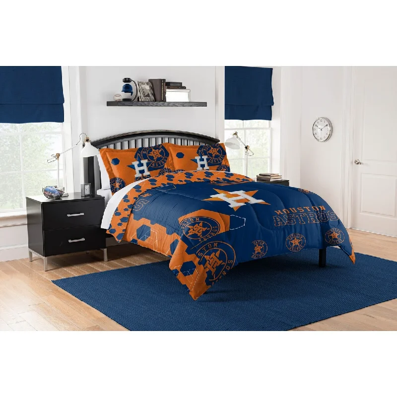 MLB 858 Astros King Hexagon Comforter & Shams Set